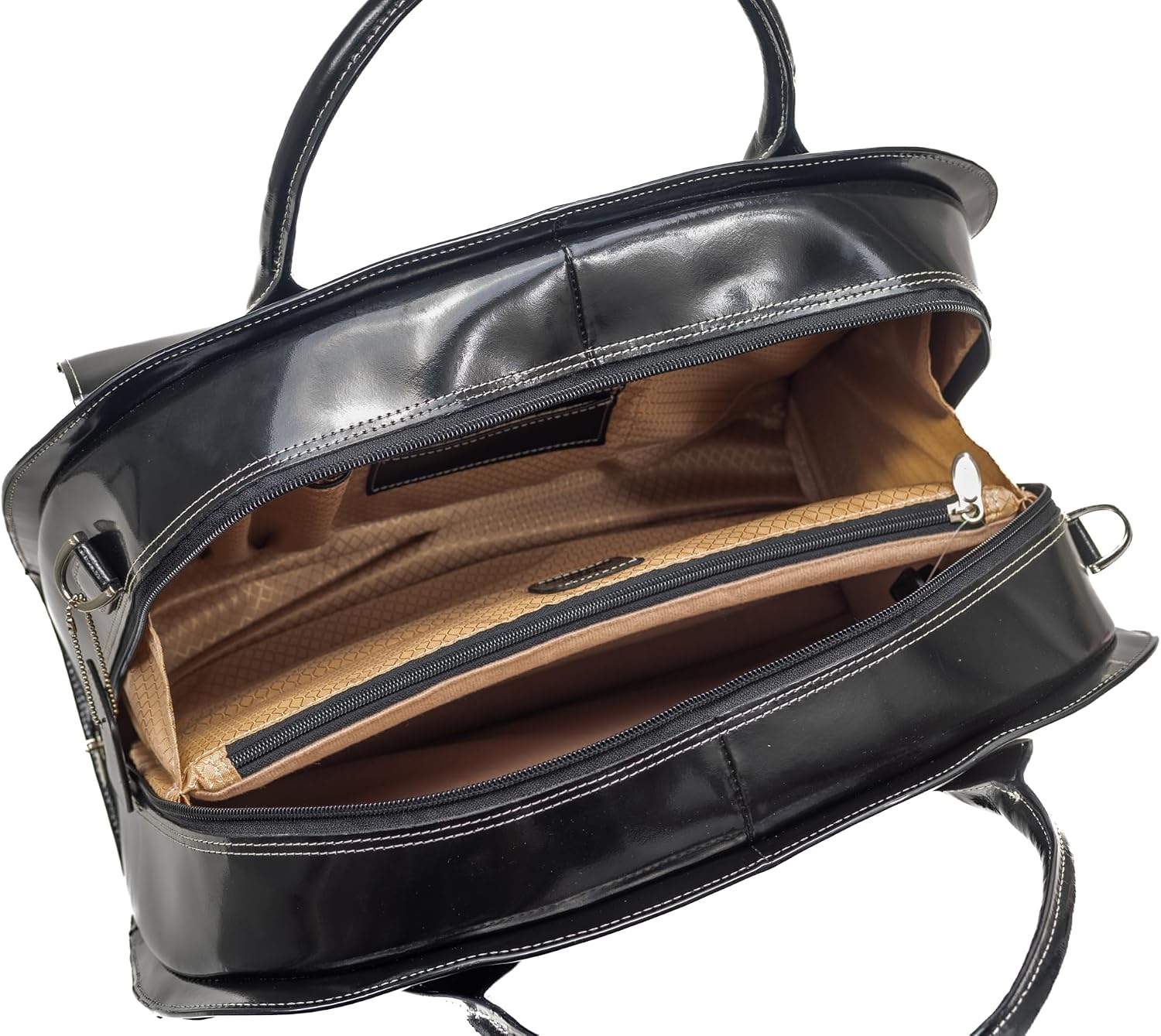 McKlein W Series, Glen Ellyn, 15' Leather Detachable -Wheeled Ladies' Laptop/Computer & Tablet Business Briefcase Bag/Women's Rolling Overnight Travel Bag, Removable trolley case