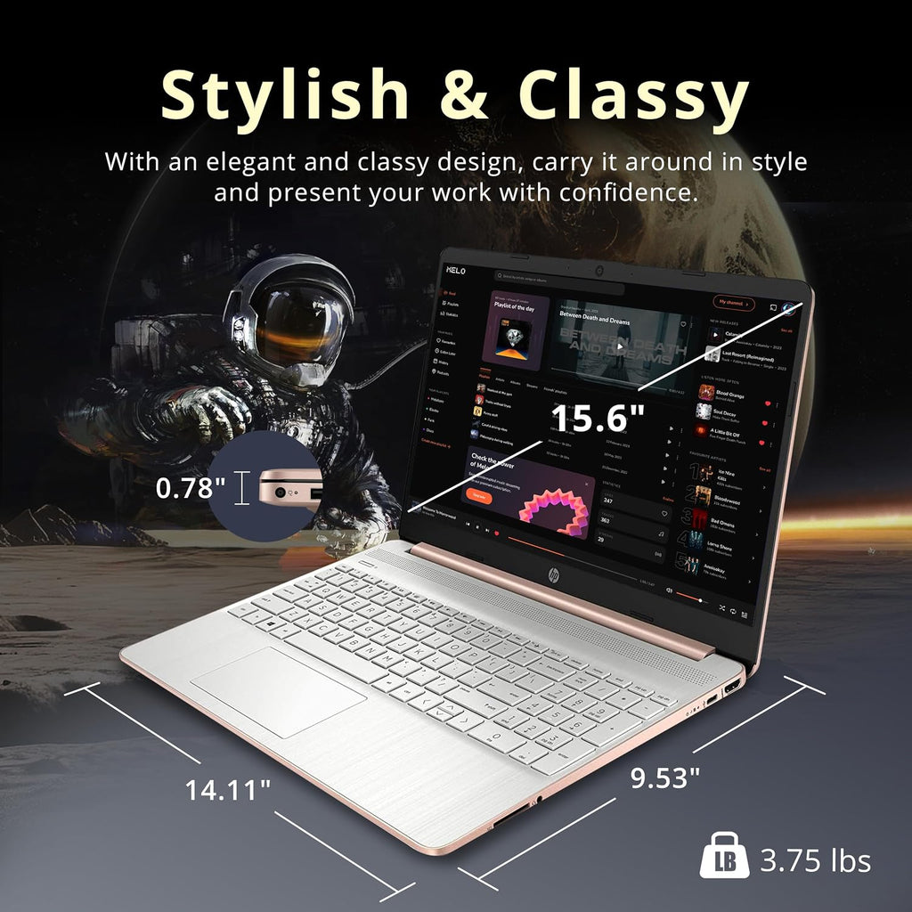 HP 15.6' HD Micro-Edge Laptop, AMD Athlon Silver 3050U, 16GB DDR4 RAM, 1TB SSD, AMD Radeon Graphics, Webcam, Fast Charge, Windows 11 Pro, Gold (Renewed)