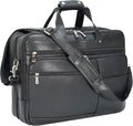 Polare X-Large 18' Full Grain Leather Briefcase For Men Business Travel Case Messenger Bag Fits 17.3' Laptop