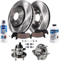 Detroit Axle - Front Brake Kit for 2006-2015 Lexus IS250, Disc Brake Rotors Ceramic Brake Pads Wheel Bearing Hubs 2007 2008 2009 2010 2011 2012 2013 2014 Replacement
