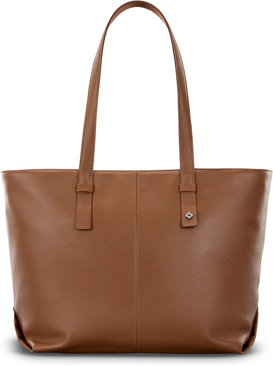 Samsonite Mobile Solutions 2 Leather Tote, Stylish Women's Laptop and Work Bag with StackIt Strap, Padded Laptop Sleeve, Interior Organizer & Protective Feet, Soft Pebbled Leather