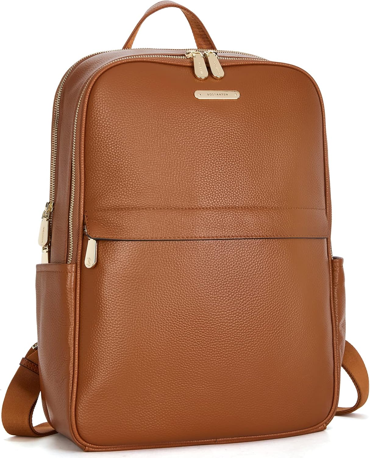 BOSTANTEN Genuine Leather 15.6 inch Laptop Backpack Purse for Women College Casual Backpack Travel Bag