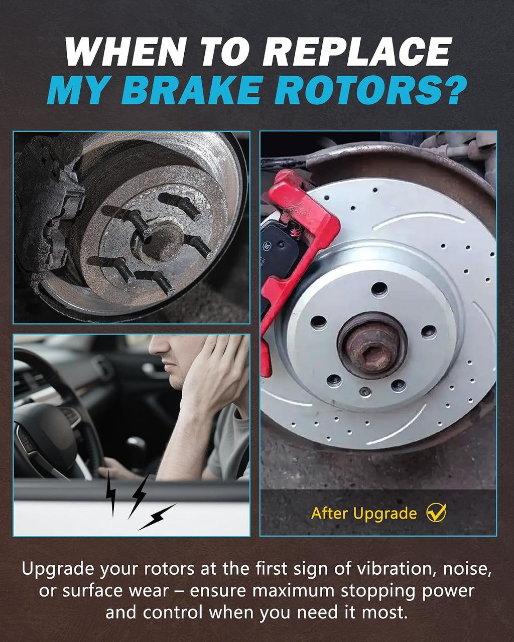 Brake Kit for 1999 2000 2001 2002 2003 2004 2005 2006 Chevy Silverado 1500, for Chevy Tahoe Astro, GMC Sierra 1500 Brakes and Rotors Kit Front and Rear, Replacement 12.0' Front & 12.8' Rear