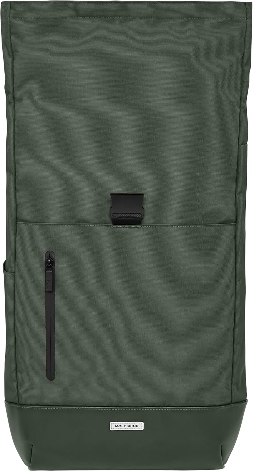 Moleskine ET20FMTRBKK6 Business Backpack, 15-Inch, Can Store Devices, Metro Roll Top Backpack, Moss Green