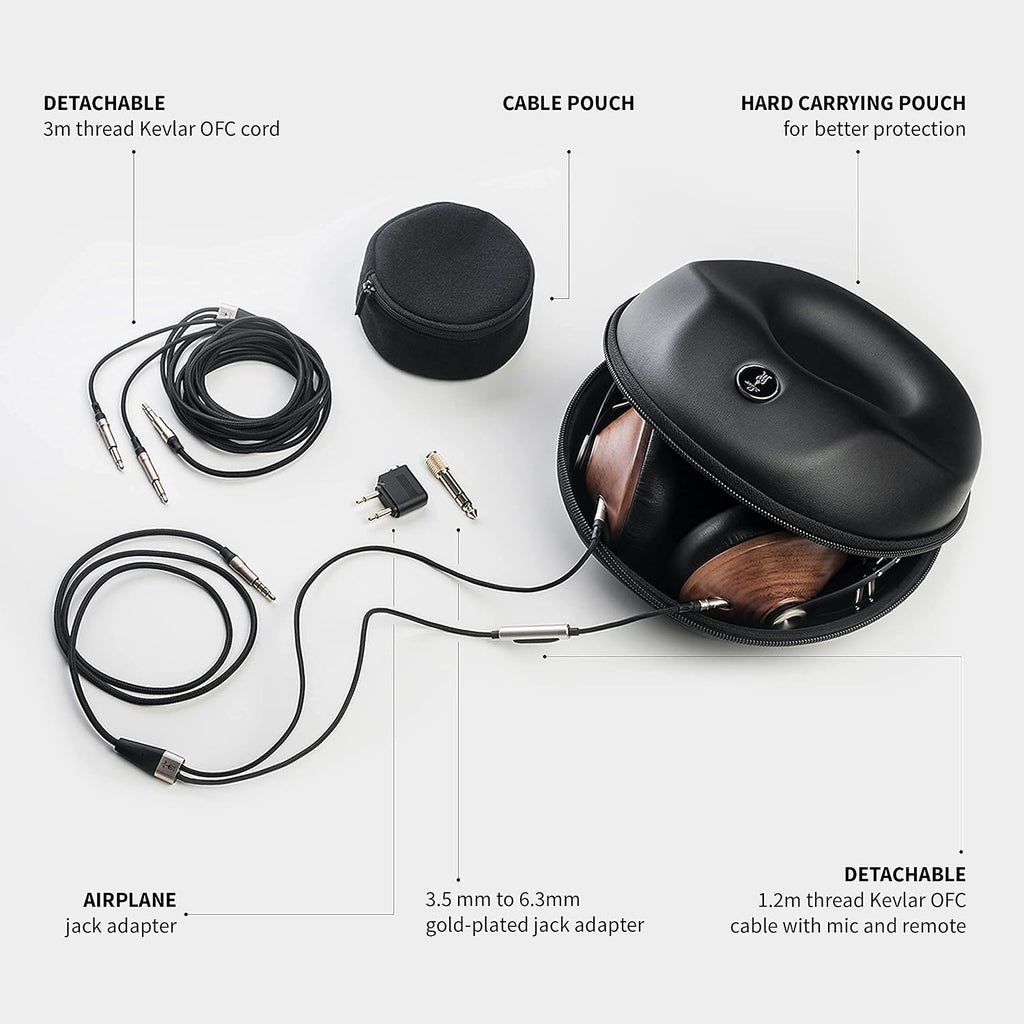 Meze 99 Classics Walnut Silver | Wired Over-Ear Headphones with Mic and Self Adjustable Headband | Classic Wooden Closed-Back Headset for Audiophiles (Renewed)