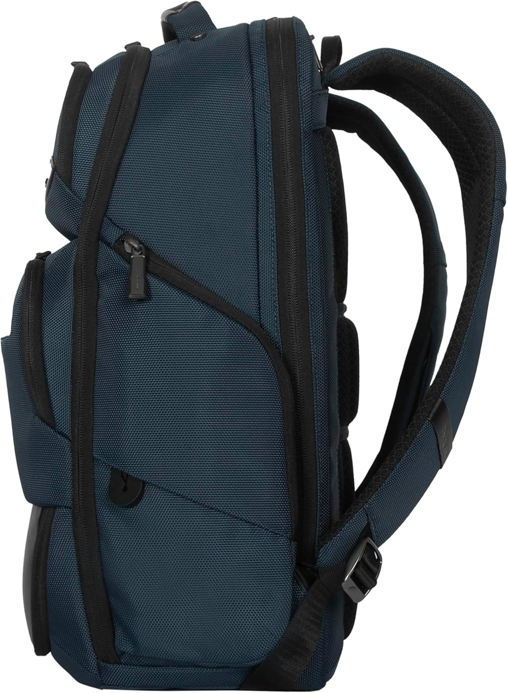 Targus HeritageLuxe Backpack 15-16' – Blue Laptop Bag with SafeSling Protection, RFID Pocket, USB-C Charging, Tracker Slot, Eco Fabric, Leather Accents - TBB65602GL