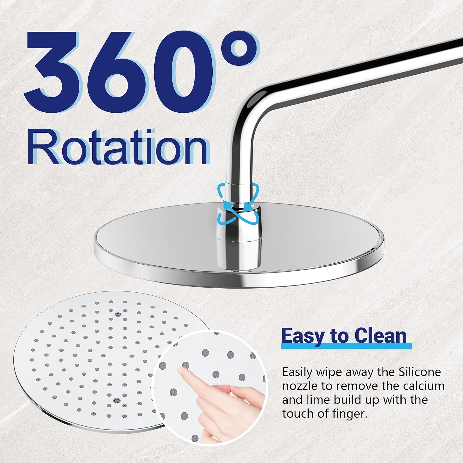Bathroom Shower Faucet Set Wall Mounted Rainfall Shower System 10 Inches High Pressure Shower Head and Multifunctional Shower Handheld, Included Rough-in Valve and Trim Kit Polished Chrome