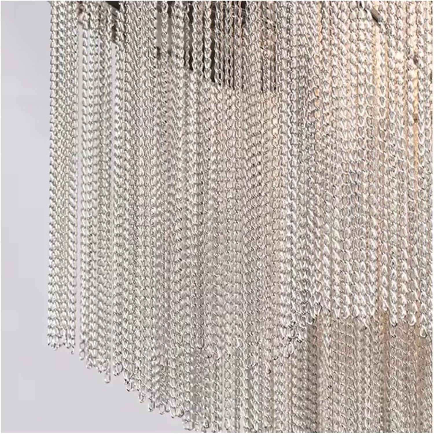 Modern Luxury Silver Gold Aluminium Chain LED Pendant Lamp Stair Pendant Hanging Light for Home Hotel Tassel Chandelier,Dining Light Fixtures