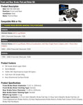 Front and Rear Semi-Metallic Brake Pad and Rotor Kit - Compatible with 1999-2004 Chevy Silverado 1500 (with Rear Single Piston Calipers)