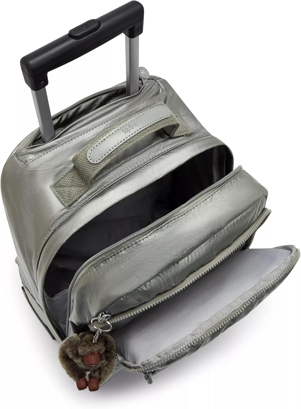 Kipling Women's Sanaa Large Rolling Backpack, Adjustable Padded Straps, Slide-Up Handle, Crinkle Nylon Backpack