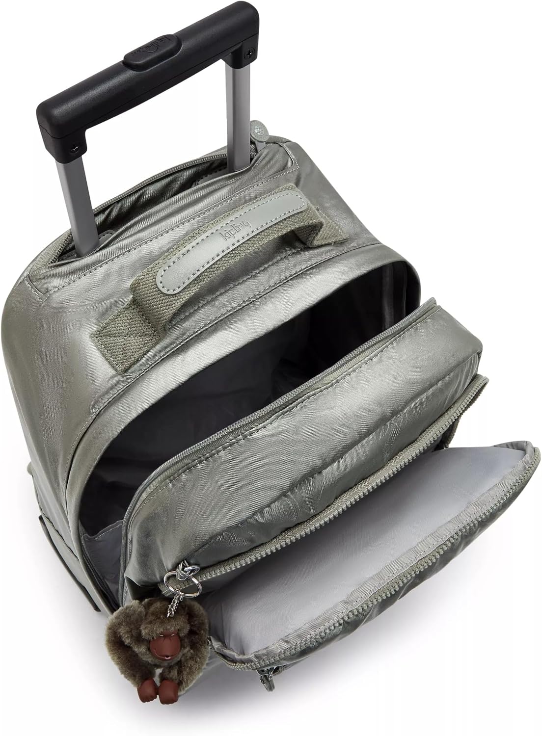 Kipling Women's Sanaa Large Rolling Backpack, Adjustable Padded Straps, Slide-Up Handle, Crinkle Nylon Backpack