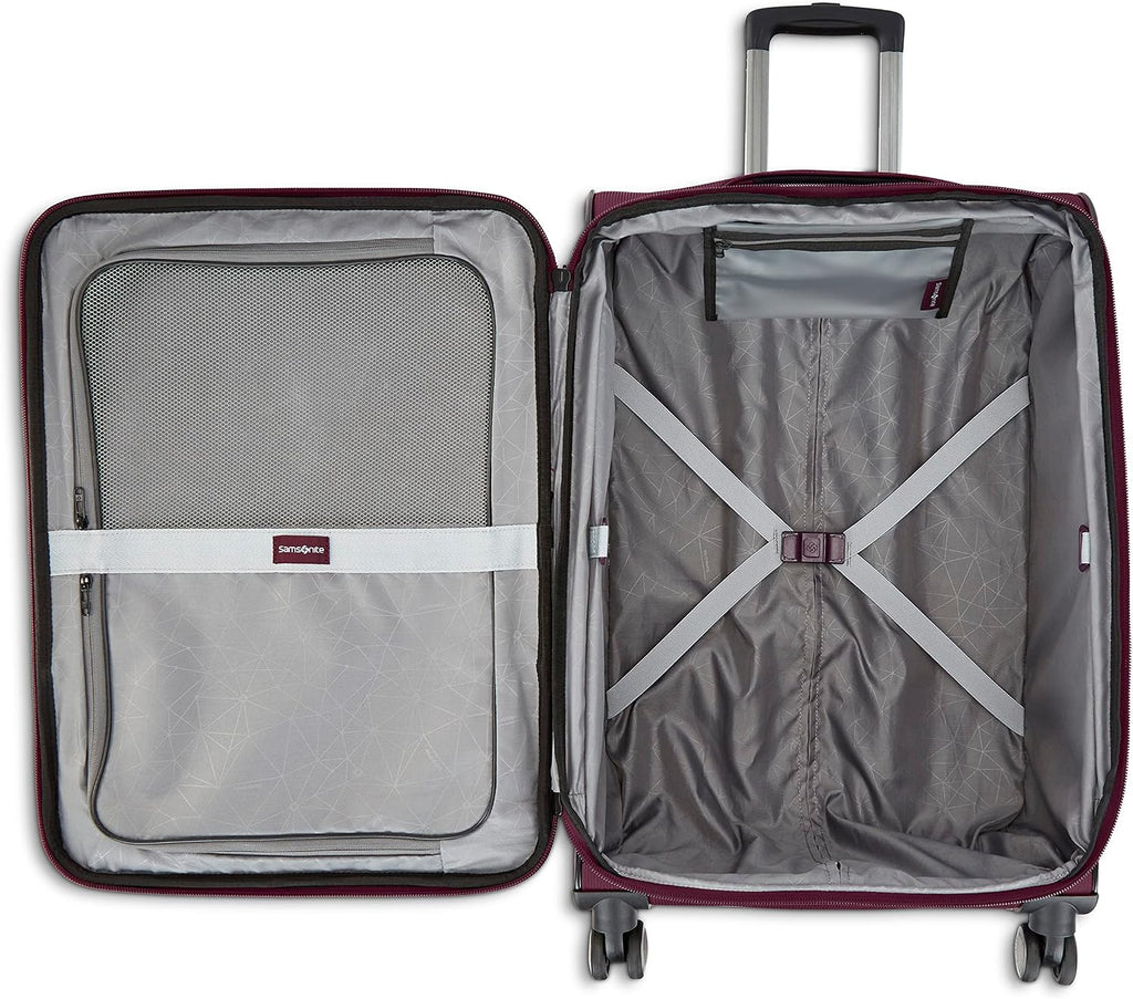 Samsonite Ascella 3.0 Softside Expandable Luggage with Spinner Wheels, Med EXP Spinner, Light Plum