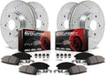 PowerStop Front and Rear Brake Kit for Ford Mustang 2005-10 - Drilled and Slotted Disc Rotors with Carbon-Fiber Ceramic Brake Pads Replacement, K1383