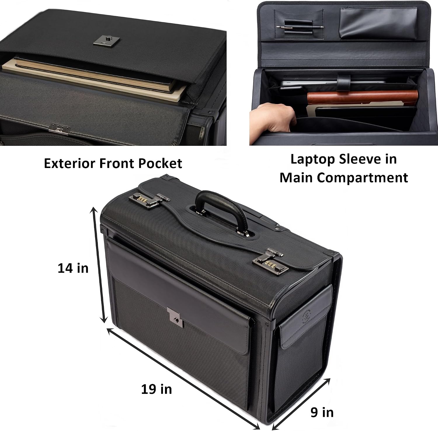 HAMMER ANVIL 19 Wheeled Briefcase Rolling Case Sales Sample Pilot Lawyer Attache