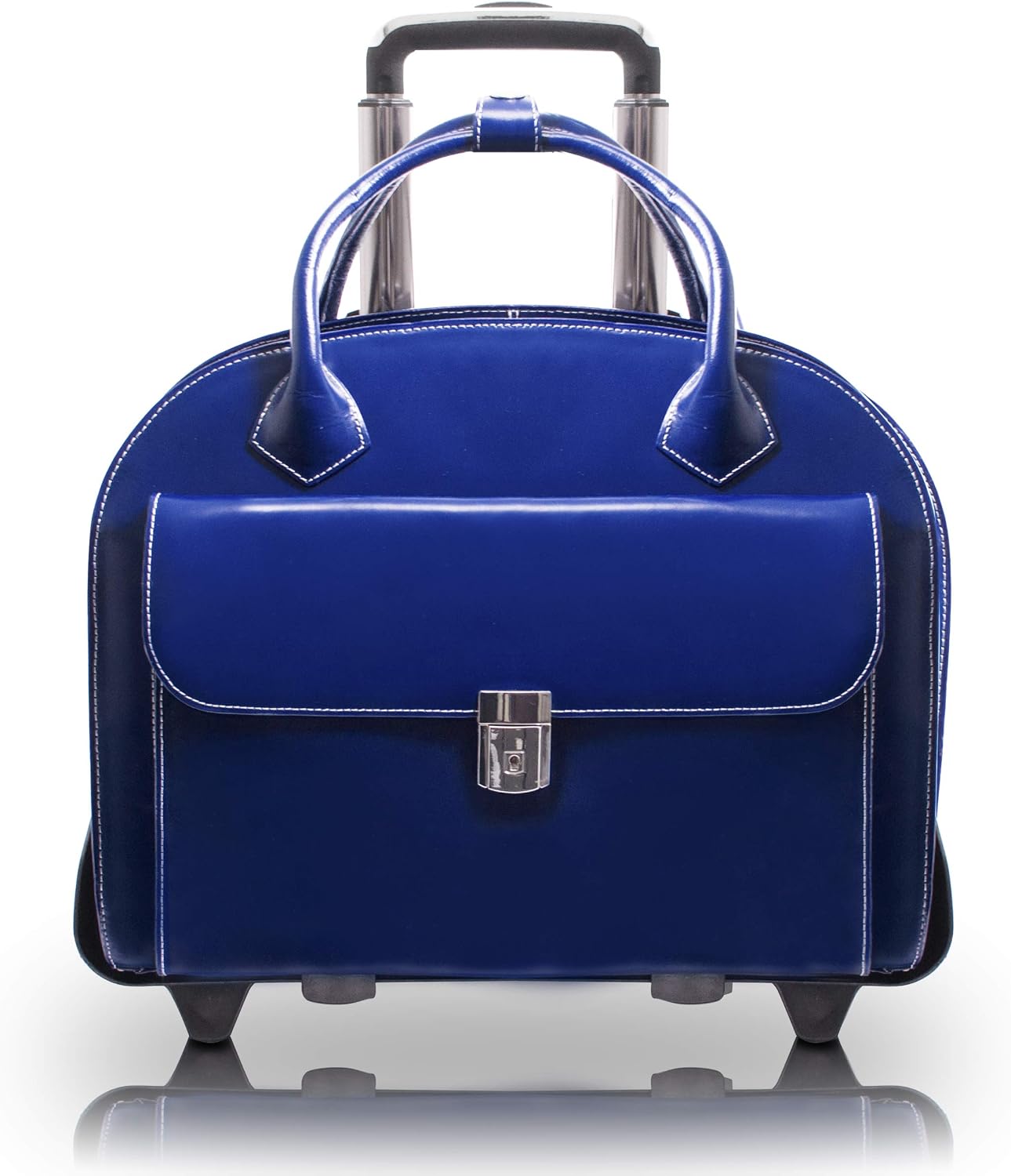 McKlein Glen Ellyn,15' Leather Detachable -Wheeled Ladies' Laptop/Computer & Tablet Business Briefcase Bag/Women's Rolling Overnight Travel Bag, Removable trolley case