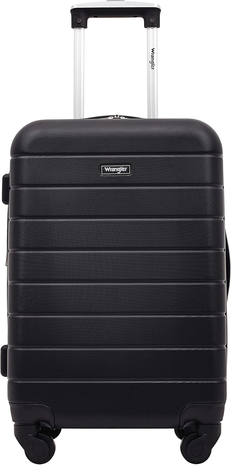 Wrangler Smart Spinner Hardside Luggage, 3 Piece Set, Black