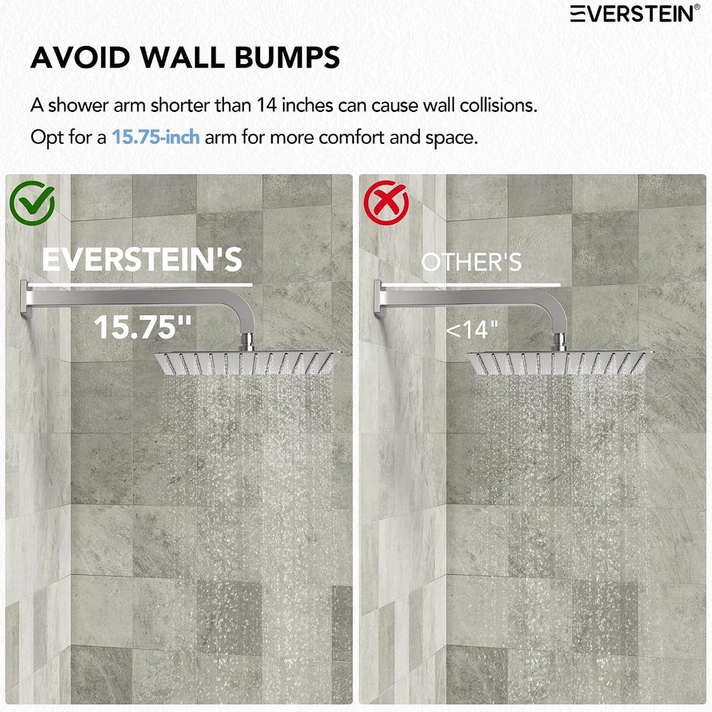 Thermostatic Shower system, 12 & 6 in. Bathroom Shower Set Wall Mount Dual Shower Head Faucet inBrushed Nickel