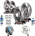 Detroit Axle - Wheel Bearing Hubs Brake Kit for 00-05 Pontiac Bonneville Buick LeSabre Brake Rotors Ceramic Brakes Pads Front Wheel Bearing Hubs Replacement [10.94 inch Front & 11.06 inch Rear Rotors]