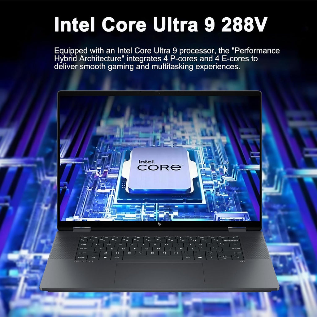 HP OmniBook X Flip 2-in-1 Laptop 16' 3K OLED Touch (100% DCI-P3, 120Hz) Intel 8-core Ultra 9 288V (Up to 48 Tops) 32GB RAM 2TB SSD for Creator Designer Business Professional Win11 ICP Hub