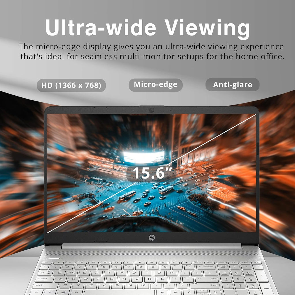 HP 15.6' HD Everyday Laptop, Intel i3-1115G4, 32GB DDR4 RAM, 1TB PCIe SSD, Intel UHD Graphics, HD Webcam, Fast Charge, Full Size Keyboard, Wi-Fi 5, Win 11, Silver (Renewed)