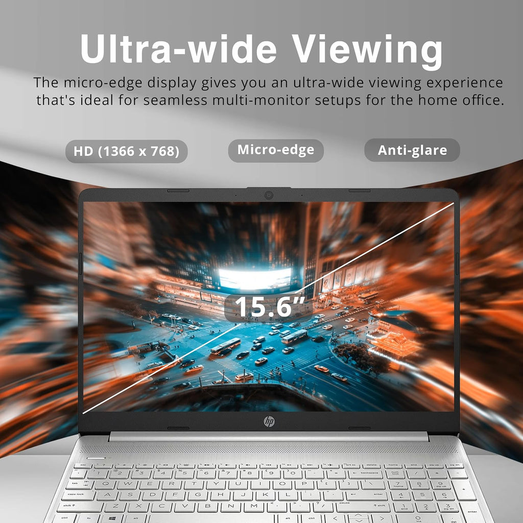 HP 15.6' HD Everyday Laptop, Intel i3-1115G4, 32GB DDR4 RAM, 2TB PCIe SSD, Intel UHD Graphics, HD Webcam, Fast Charge, Full Size Keyboard, Wi-Fi 5, Win 11, Silver (Renewed)
