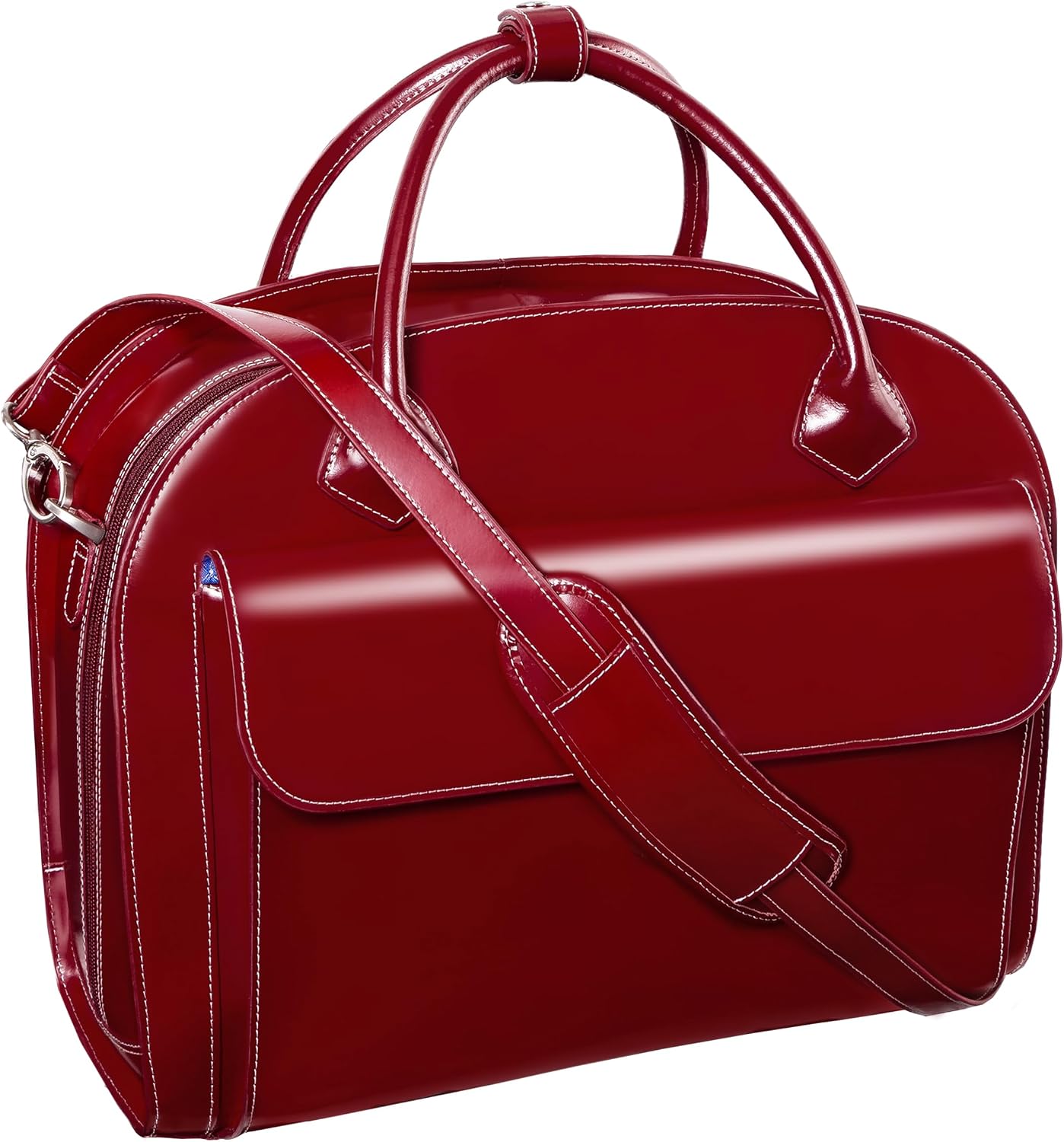 McKlein GLEN ELLYN15' Leather Detachable -Wheeled Ladies' Laptop/Computer & Tablet Business Briefcase Bag/Women's Rolling Overnight Travel Bag, Removable trolley case