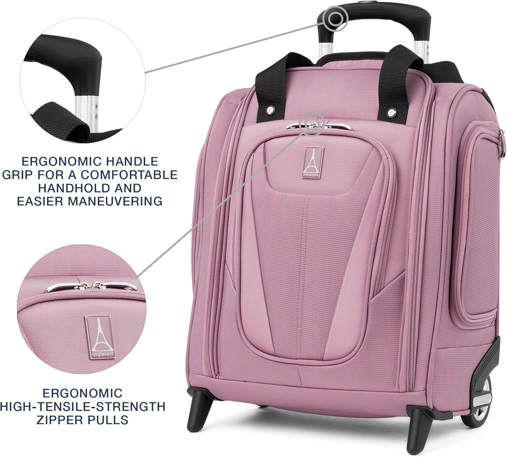 Travelpro Luggage Maxlite 5 Softside Lightweight Rolling Underseat Compact Carry on Upright 2 Wheel Bag, 15-Inch — Orchid Pink Purple