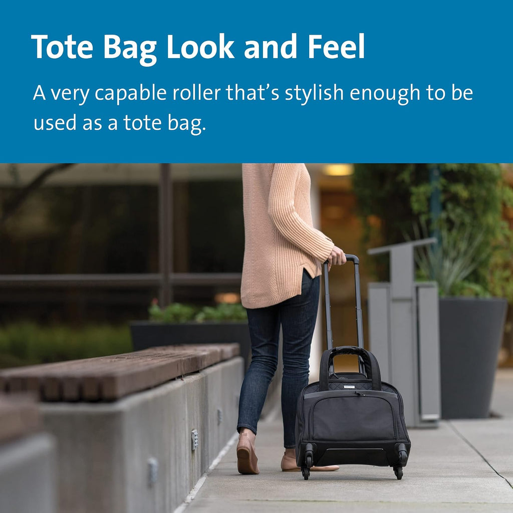 Kensington Contour 2.0 Laptop Rolling Bag, Briefcase, Laptop Spinner, Laptop Roller Bag wheeled,15.6', Water Resistant, Black (K60380WW)