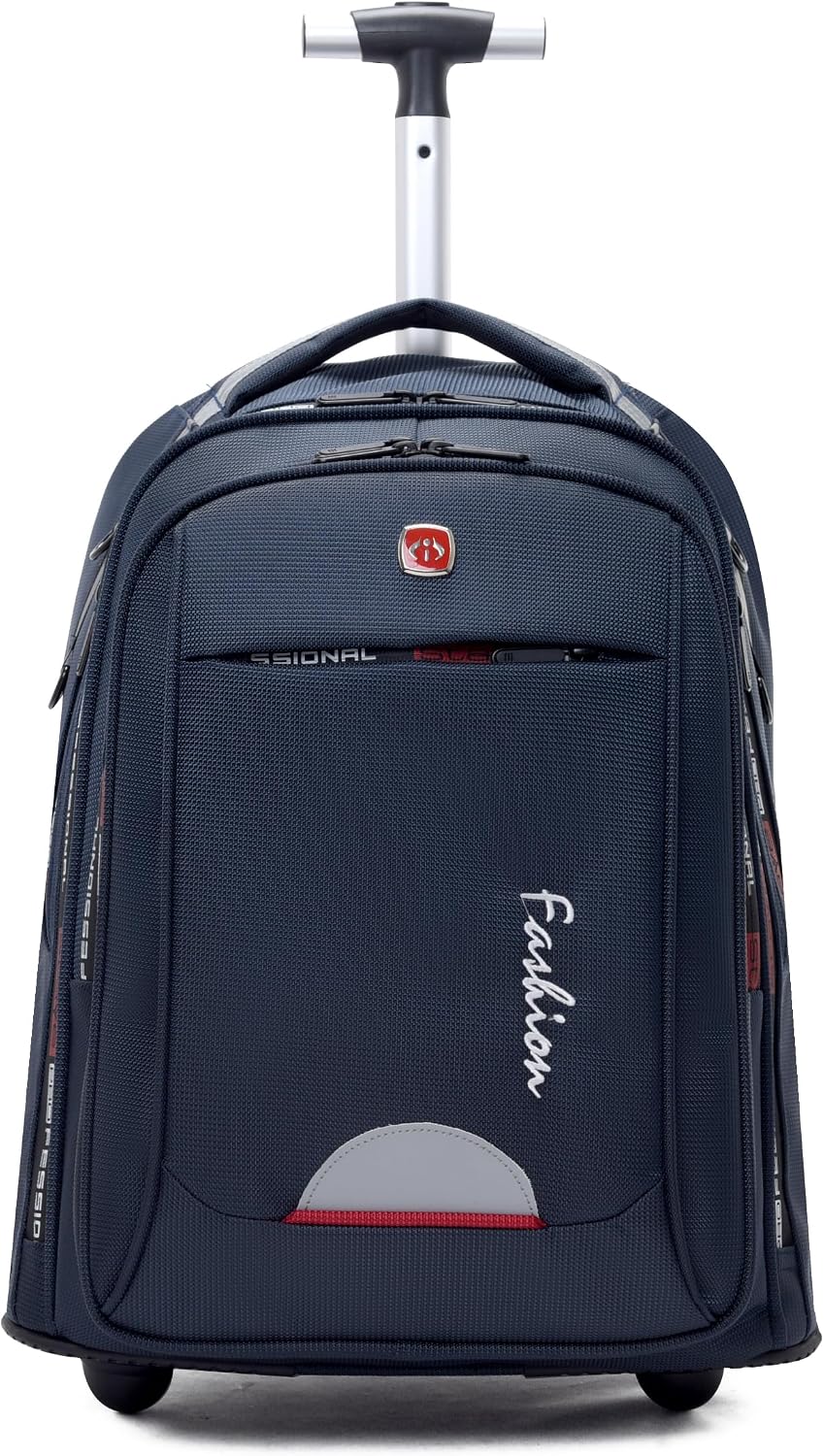 Rolling Backpack for Adults, 22 Inch Backpack with Wheels for Business, College Student and Travel Commuter, Waterproof Wheeled Backpack (blue)