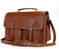 Leather Messenger Bag For Men, Vintage Handmade Laptop Briefcase and Shoulder Bag for Men