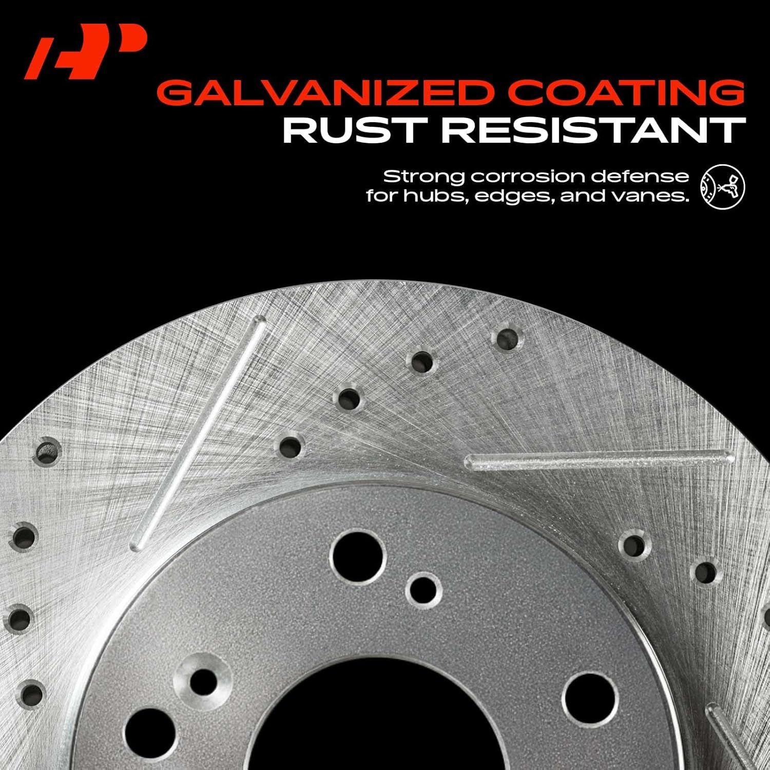 A-Premium 12.99 inch (330mm) Rear Drilled and Slotted Disc Brake Rotors Compatible with Select Ford, Lincoln and Mercury Models - Explorer, Edge, Flex, Taurus, Five Hundred, Taurus X, Freestyle