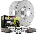 PowerStop Rear Brake Kit for Ford Mustang 2015-23 - Carbon-Fiber Ceramic Z26 Brake Pads + Drilled & Slotted Rotors Upgrade, K6812-26