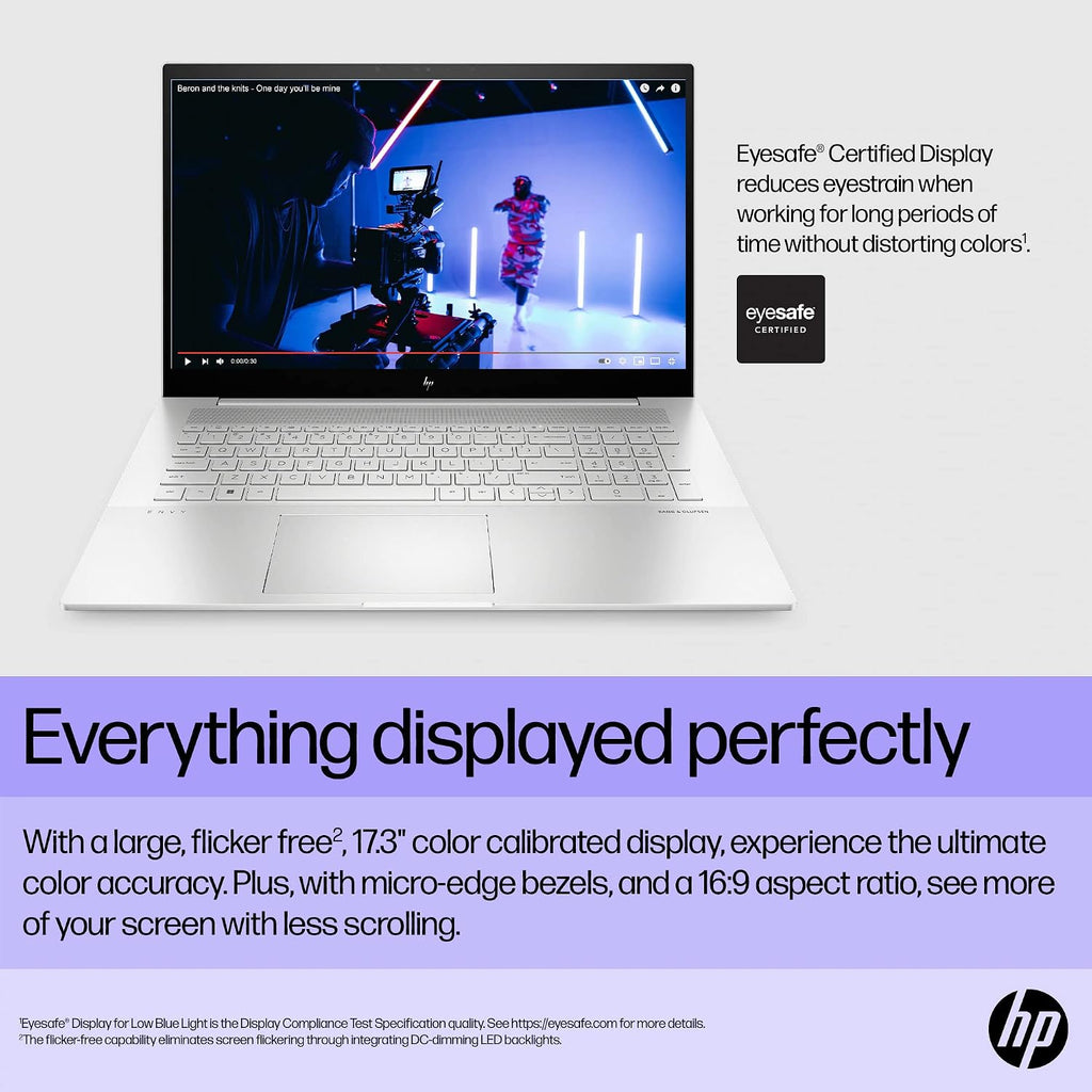 HP Envy Laptop, 17.3' Full HD Touchscreen, 12th Gen Intel Core i7-1260P, 16GB DDR4 RAM, 512GB PCIe SSD, IR Camera, HDMI, Backlit Keyboard, Wi-Fi 6, Windows 11 Home, Silver