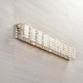 Possini Euro Design Vivienne Modern Wall Light Chrome Silver Metal Hardwired 35' Wide Light Bar Fixture Mounted Clear Crystal Accents for Bathroom Vanity Mirror House Home Hallway Room Decor
