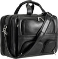Polare Full Grain Cowhide Leather 17'' Laptop Large Briefcase for Men Business Messenger Bag Work Bag