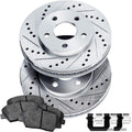 PowerSport Rear Brakes and Rotors Kit |Rear Brake Pads| Brake Rotors and Pads| Ceramic Brake Pads and Rotors |fits 2001-2003 Acura CL