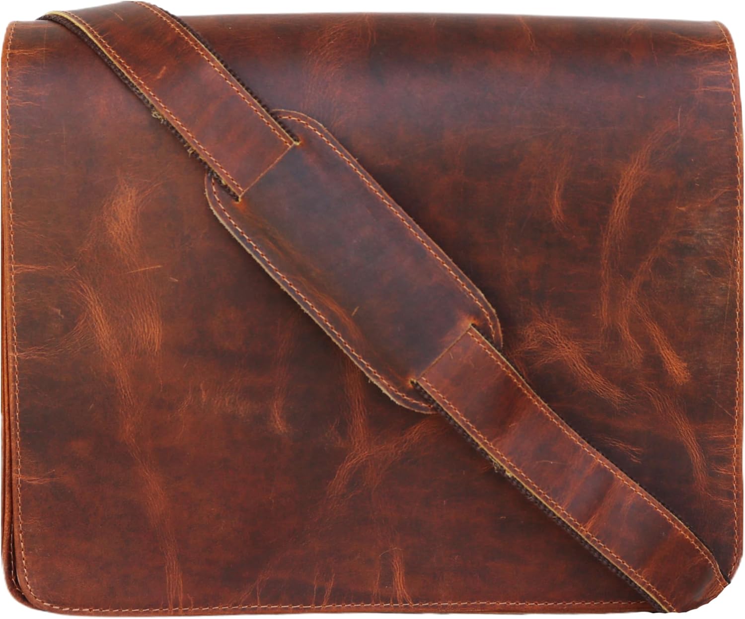 13' leather messenger bag laptop case office briefcase gift for men computer distressed shoulder bag