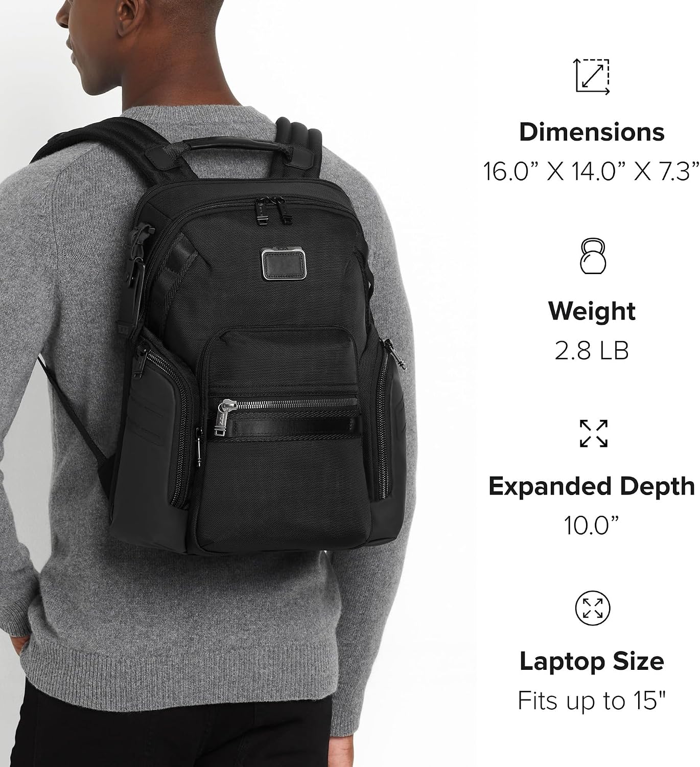 TUMI - Alpha Bravo Navigation Backpack - Everyday Travel Backpack - Fits Up to 15' Laptop - 16.0' X 14.0' X 7.3'