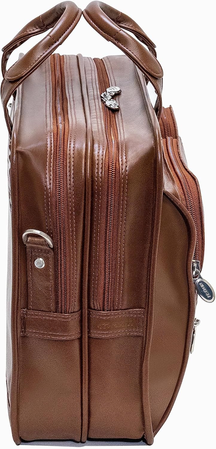 McKleinUSA CLINTON, 17' Leather Patented Detachable -Wheeled Laptop Briefcase