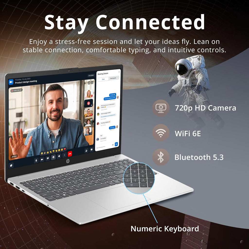HP Pavilion 15.6' HD Touchscreen Laptop, Intel i5-1235U, 16GB RAM, 1.16TB Storage(1TB SSD + 160GB Docking Station Set), Intel Iris Xe Graphics, Num Pad, 720p Webcam, Wi-Fi 6E, Win 11 Pro, Silver