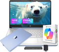 HP Flagship 14' HD Student&Business Laptop with AI Copilot, 13th Gen Intel 4-Core, 16GB RAM, 256GB Storage (128GB UFS + 128GB Docking Station), 1 Year Office 365, 720p Webcam, Win 11, Sky Blue