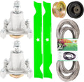 46 Inch Deck Spindle Belt Idler Rebuild Kit Fit for Husqvarna RZ4623 RZ4621 Dixon Speed ZTR 46 Mower Includes (2) 174356 174358 Spindle (2) 21546611 Blade (2) Idler 539132728 196104 (1) Belt 539117245