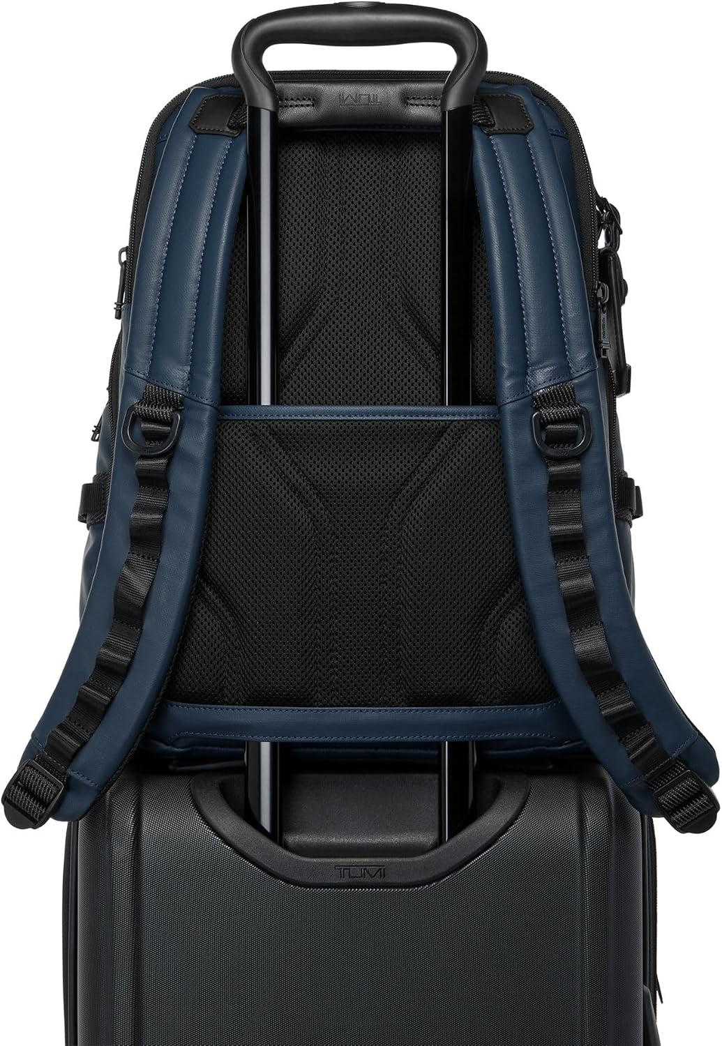 Tumi Mens Navigation Backpack Navy Coated Canvas One Size