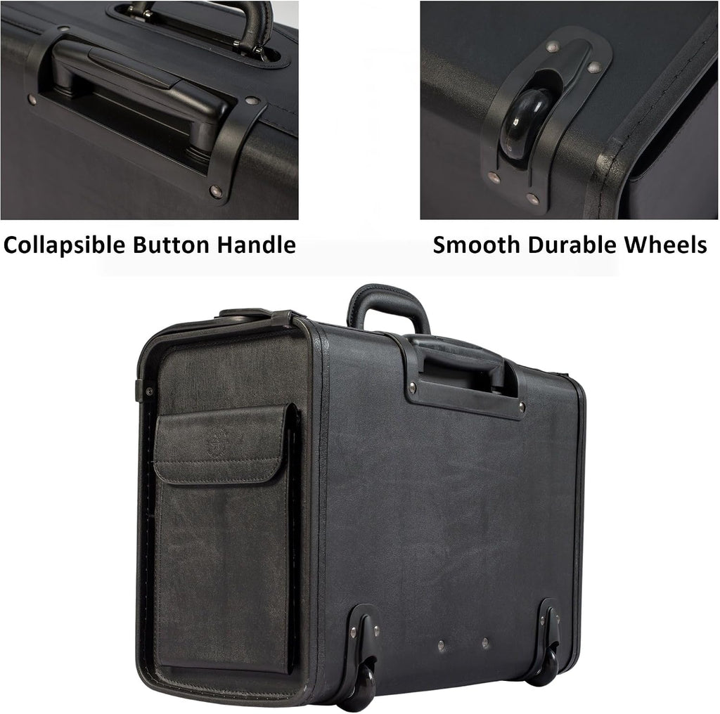 HAMMER ANVIL 19 Wheeled Briefcase Rolling Case Sales Sample Pilot Lawyer Attache