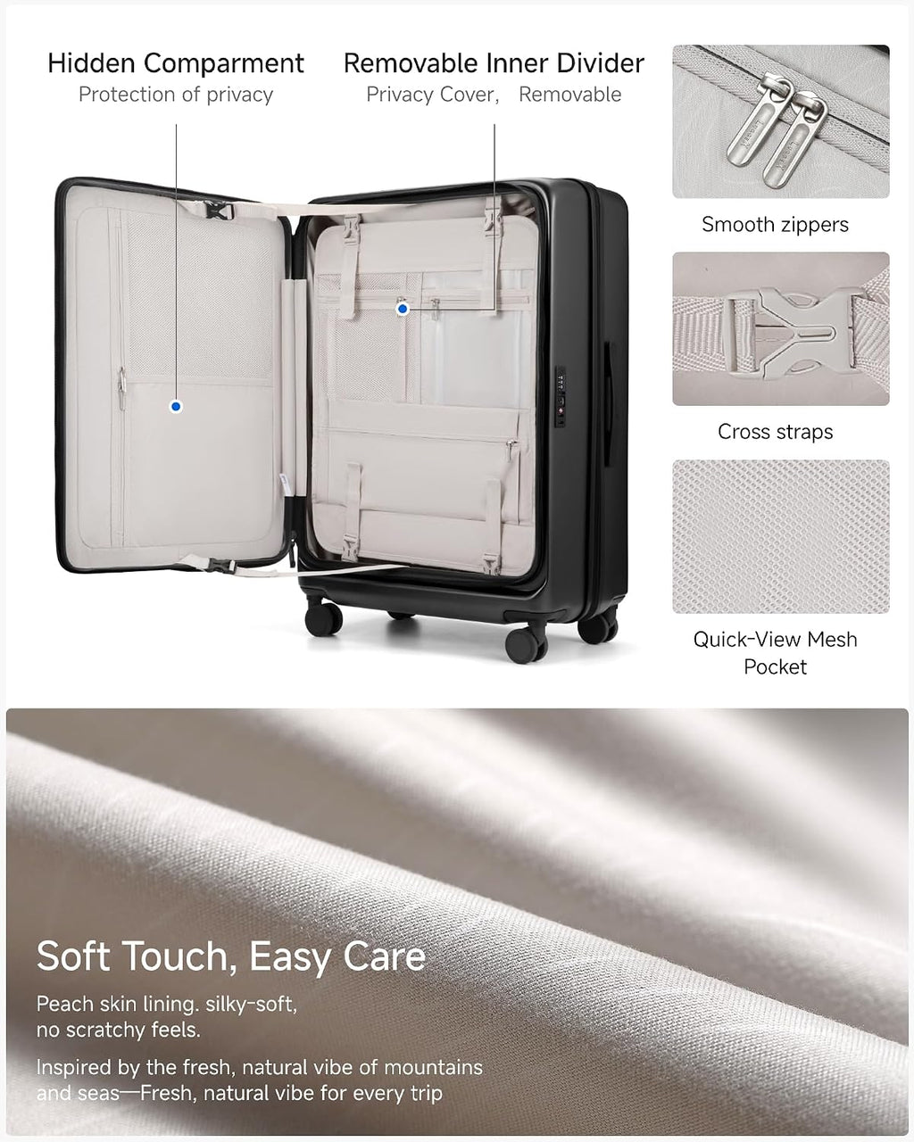 LUGGEX Checked Suitcase Top Opening, Travel Packing Cubes Bundle – Travel Essentials (FX-Lite, Bigger 28 Inch, 105L-115L)