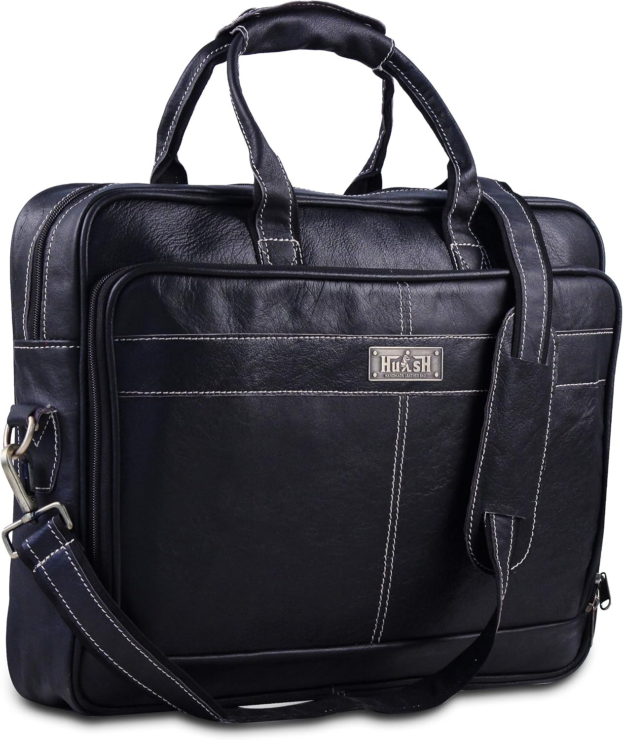 18 Inch Leather Laptop Bag for Computer Bag for Men– Supple Genuine Leather Briefcases for Men W/Padded Laptop Case Leather