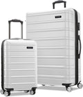 Samsonite Omni 2 Hardside 2 Piece Set - Includes Global Carry-On & Large Checked Suitcases - 360° Dual Spinner Wheels - Integrated TSA Lock & Expansion - Amazon Exclusive - Birch White