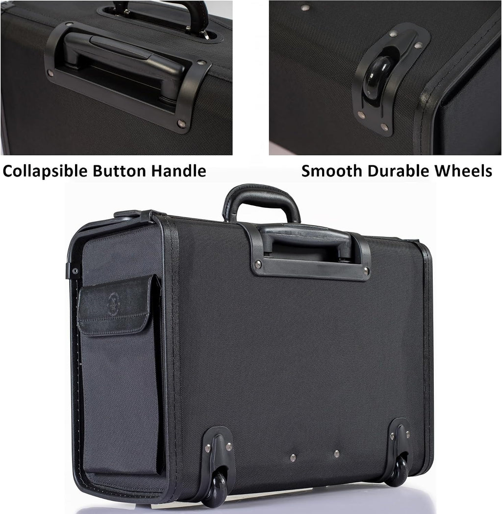 HAMMER ANVIL 19 Wheeled Briefcase Rolling Case Sales Sample Pilot Lawyer Attache