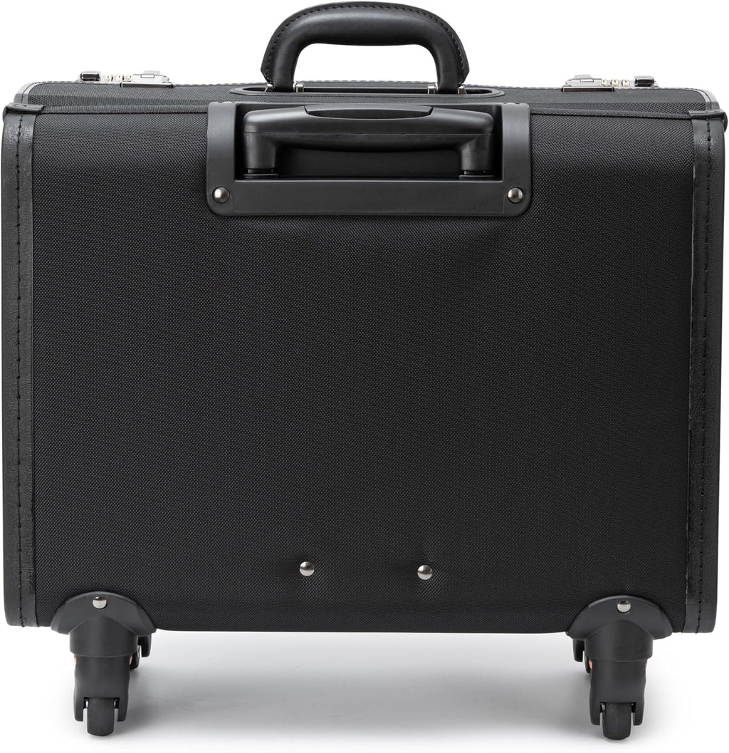 Alpine Swiss Wheeled Briefcase | Rolling Briefcase Locking Telescopic Handle 4 Replaceable Wheels | Pilot Lawyer Litigator Attache Case | 17' Laptop Compartment | Dual Combo Locks | Organizer Pockets