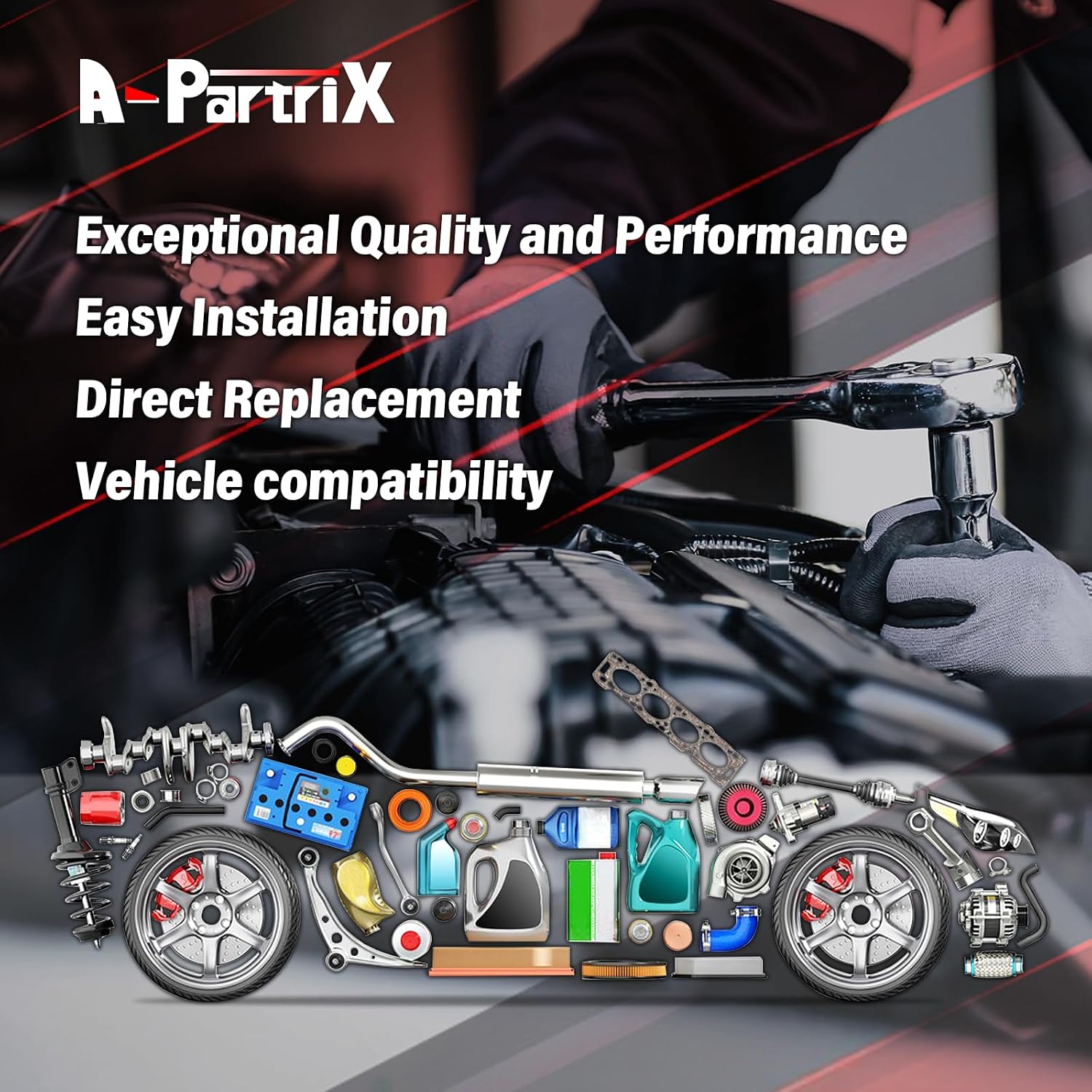 ‎A-Partrix Back Brakes and Rotors Kit - Rear Brake Pads and Rotors, Replacement High Performance Brake Kits fits Chevrolet Silverado 1500 2004-2005 fits Chevy Silverado 1500 2004-2005